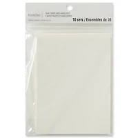 10 Sets of Ivory Flat Envelopes & Cards by Recollections™, 4.25" x 5.5"