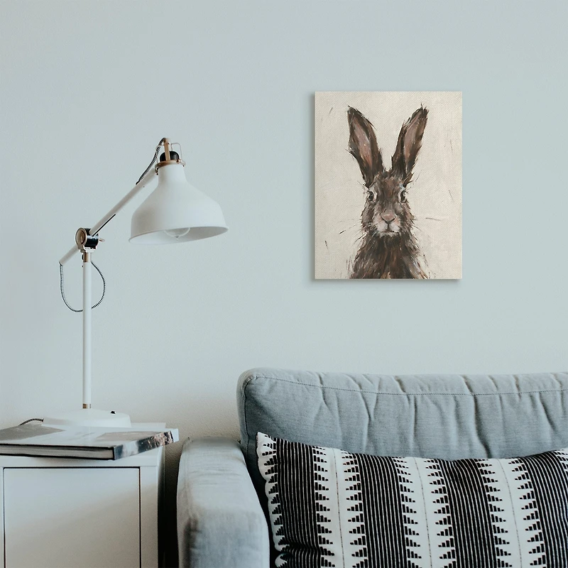 Stupell Industries Brown European Rabbit Portrait Canvas Wall Art