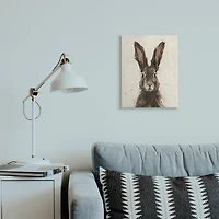 Stupell Industries Brown European Rabbit Portrait Canvas Wall Art