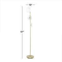 Gold Iron Modern Floor Lamp, 67" x 10" x 10"
