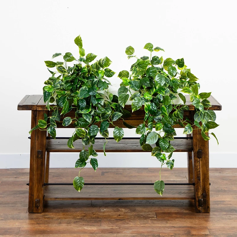 36" UV Resistant Artificial Pothos Hanging Plant, 2ct.
