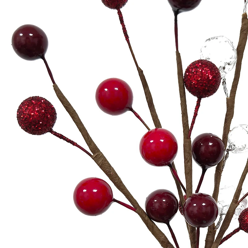 8" Red, Crystal & Burgundy Berry Pick by Ashland®