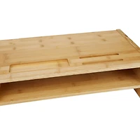 Mind Reader Brown 6 Compartment Monitor Stand Organizer