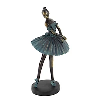 Set of 3 Teal Polystone Traditional Dancer Sculpture