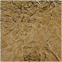 Gold Aluminum Geometric Slim Textured Accent Table