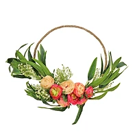 16" Eucalyptus & Buttercup Hoop Wreath