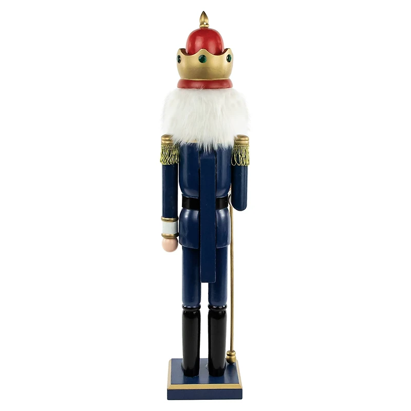 24" Blue and Gold Christmas Nutcracker King with Scepter