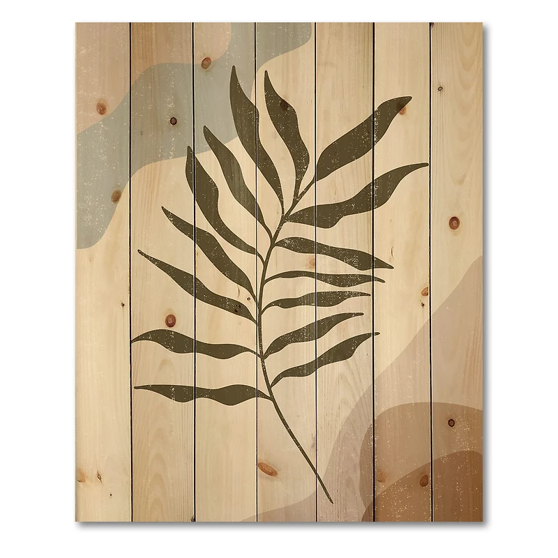 Designart - Botanical Minimalist Leaf In Earth Tones I