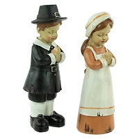 9" Pilgrim Children Praying Thanksgiving Décor