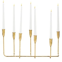 CosmoLiving by Cosmopolitan 10'' Gold Iron Contemporary Candlesticks Holder