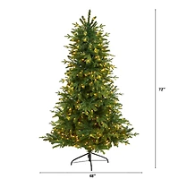 6ft. Pre-Lit Montreal Spruce Artificial Christmas Tree, White LED Lights