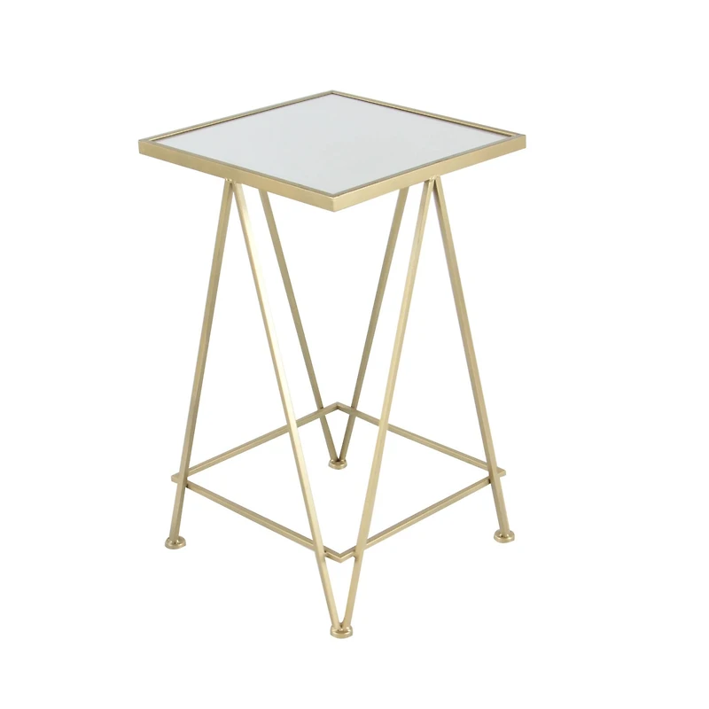 Gold Metal Contemporary Accent Table Set
