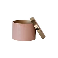 Hello Honey® 3" Pink & Gold Enameled Metal Box with Shiny Interior