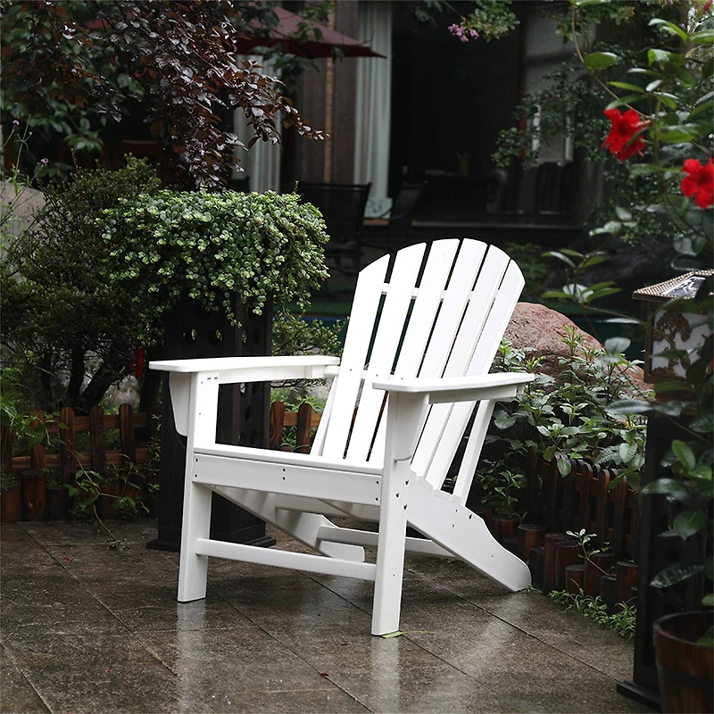 White All Weather Recycled Plastic Outdoor Adirondack Chair