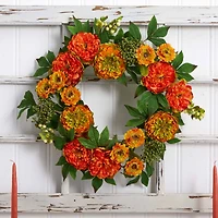 24” Peony and Mum Wreath