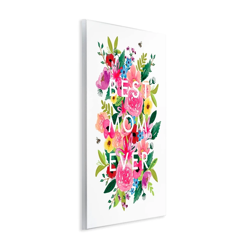 Stupell Industries Floral Best Mom Ever Wall Plaque Art