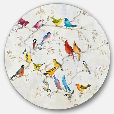 Designart - Multi-Color Bird on Tree