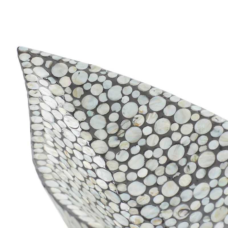 Gray Mother of Pearl Coastal Tray