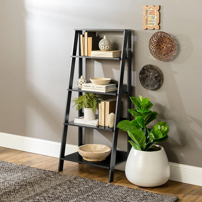 Walker Edison 55" Modern Ladder Bookshelf