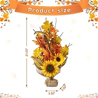 Glitzhome® 21" Fall Sunflower Leaf Table Tree