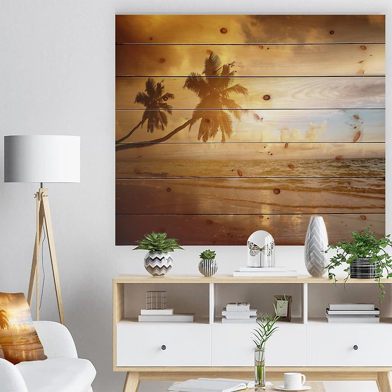 Designart - Beautiful Palms at the Caribbean Beach