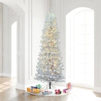 9.5ft. Pre-Lit White Salem Pine Artificial Christmas Tree, Warm White Dura-Lit® LED Lights