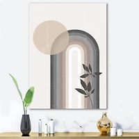 Designart - Abstract Rainbow Sun and Moon In Earth Tones III