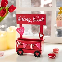 Glitzhome® 10" Valentine's Wooden Kissing Booth Table Décor