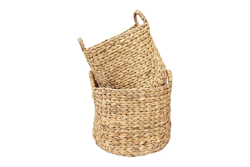 Hello Honey® Beige Handwoven Seagrass Basket with Handles Set