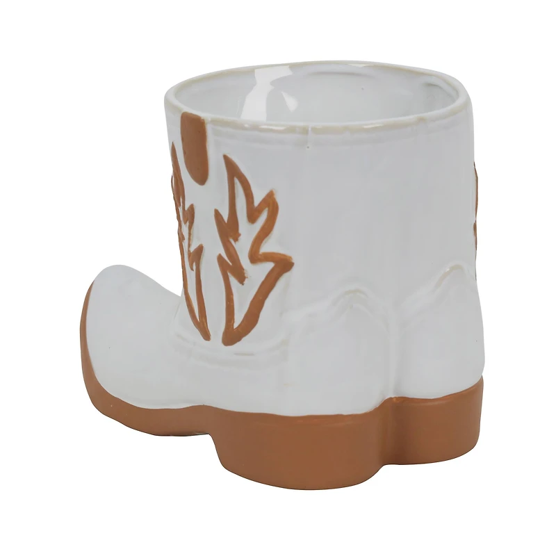 7" White Ceramic Cowboy Boots Tabletop Décor by Ashland®