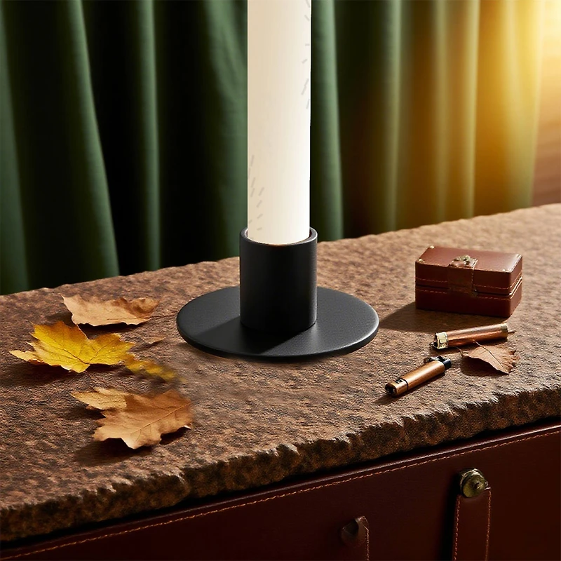 Round Metal Taper Candle Holders