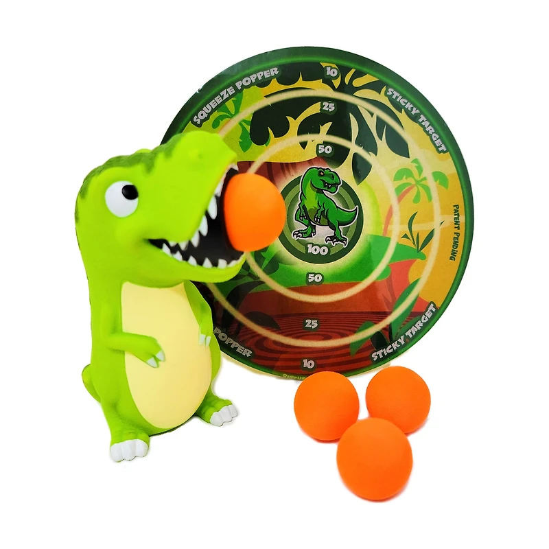 T-Rex Squeeze Popper with Sticky Target