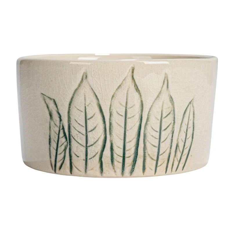 Hello Honey® 4" Cream Stoneware Botanicals Bowl Set