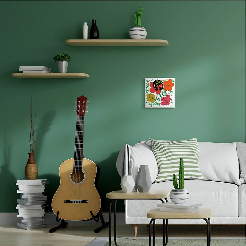 Stupell Industries Andy In Glasses Expressive Artist Abstract Flowers, 12" x 12"