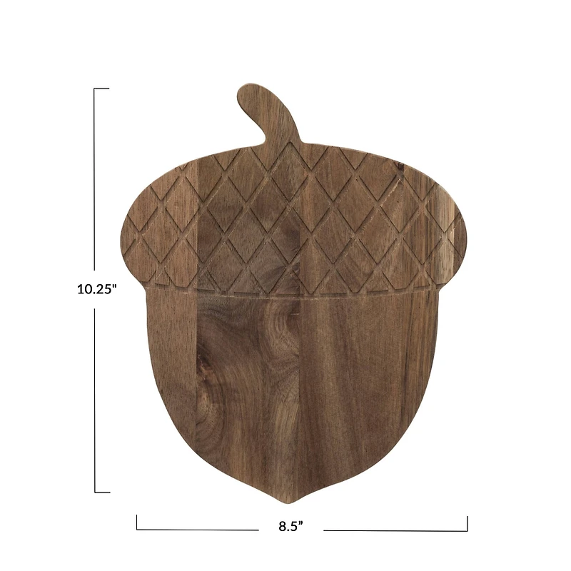 Hello Honey 10.25" x 8.5" Acacia Wood Acorn Shaped Cheese & Cutting Board