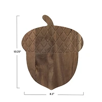 Hello Honey 10.25" x 8.5" Acacia Wood Acorn Shaped Cheese & Cutting Board