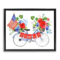 Stupell Industries Floral Americana Bicycle Floater Framed Art