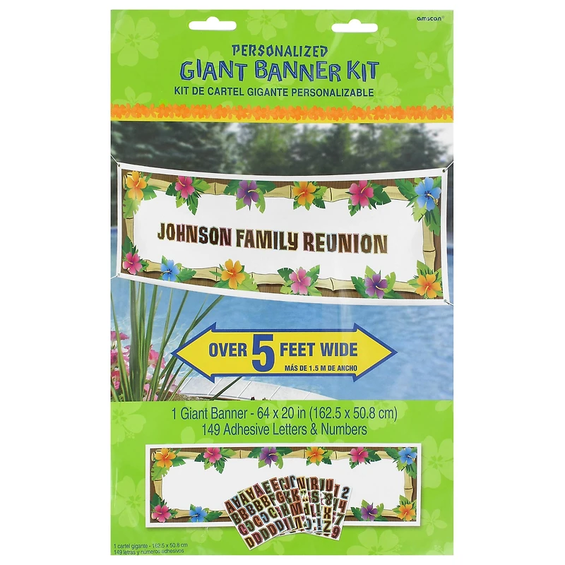 64" Giant Personalized Luau Banner Kit
