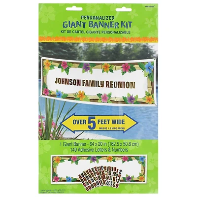 64" Giant Personalized Luau Banner Kit