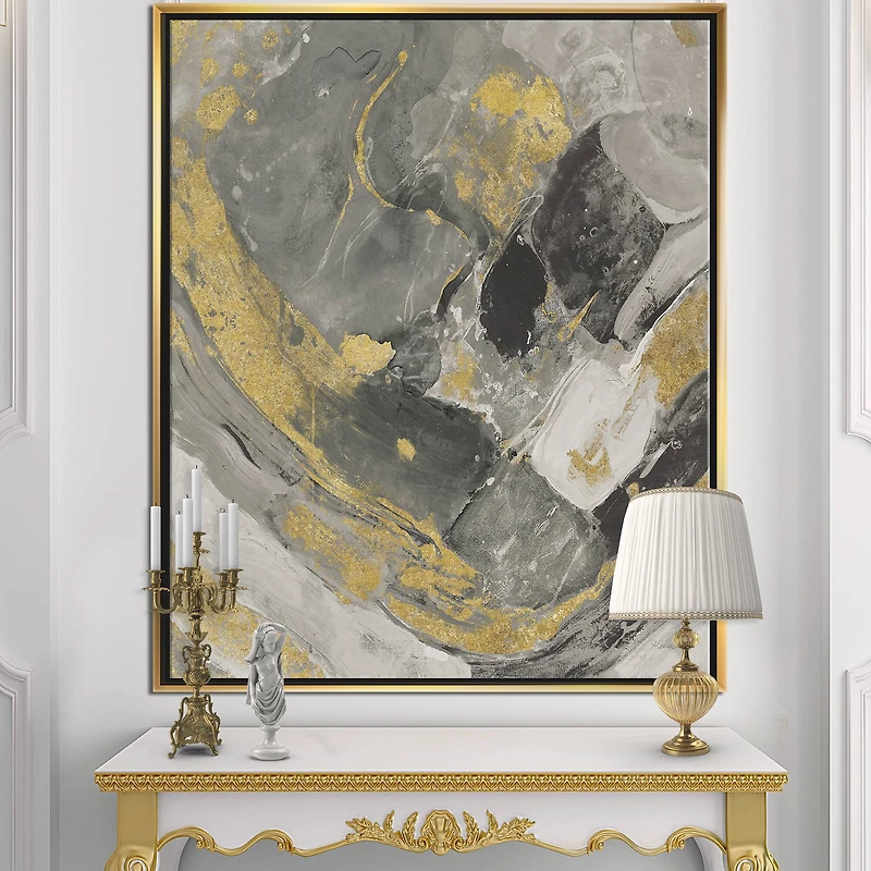 Designart - Marble Gold and Black II