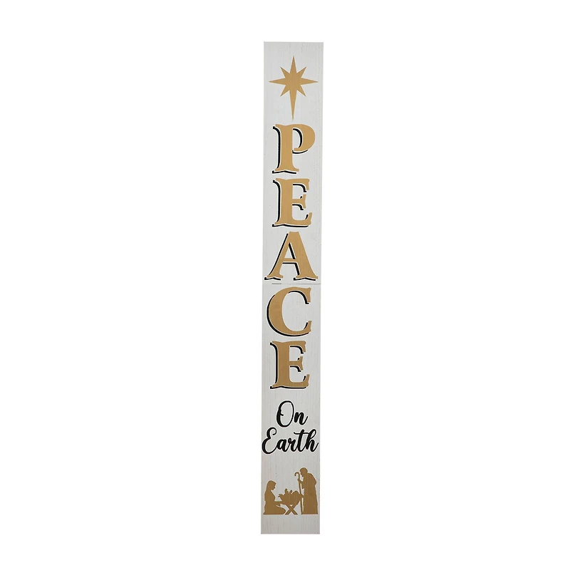 Glitzhome® 60'' PEACE Nativity Wooden Porch Sign