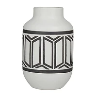 White Porcelain Transitional Vase, 12" x 7" x 7"