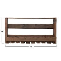 Hello Honey® 36" Reclaimed Wood Wine Glass Wall Rack with Shelf
