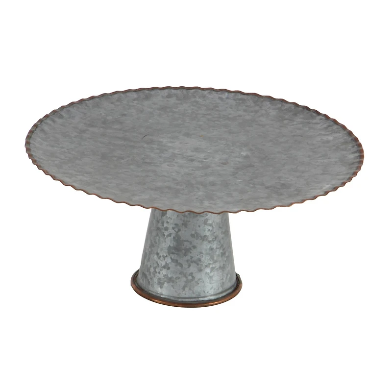 Gray Metal Farmhouse Cake Stand Set