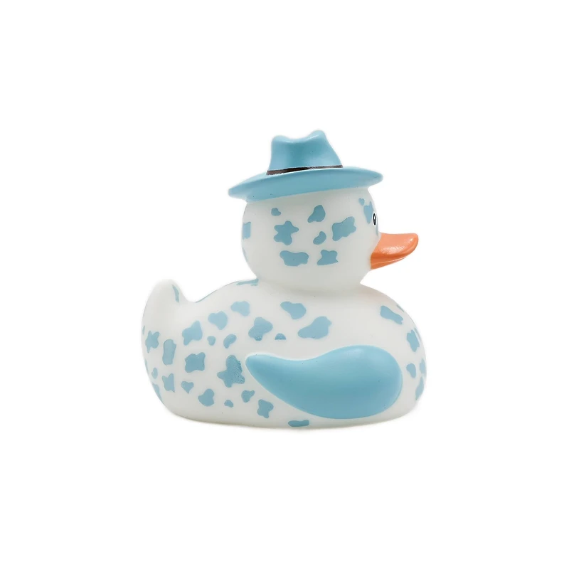 Assorted 4" Cow Print Rubber Duck with Hat, 1pc. by Fab Finds
