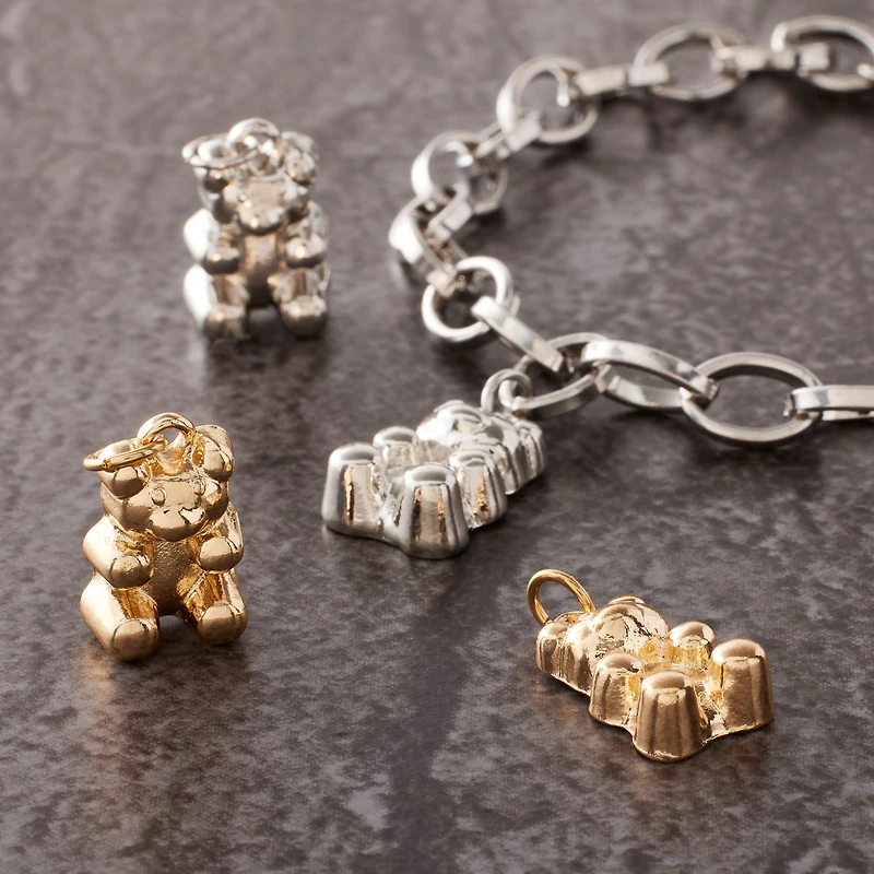Silver & Gold Metal Gummy Bear Charms by Bead Landing™