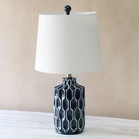 Lalia Home 22" Blue Moroccan Table Lamp with Fabric White Shade