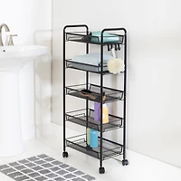 Honey Can Do Black 5-Tier Rolling Storage Cart