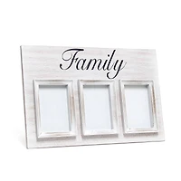 Elegant Designs Whitewash Family 3 Photo Collage 4" x 6" Picture Frame