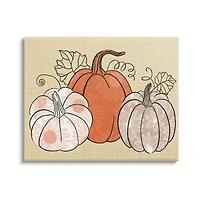 Stupell Industries Autumnal Pumpkins Sunflower Pattern Canvas Wall Art
